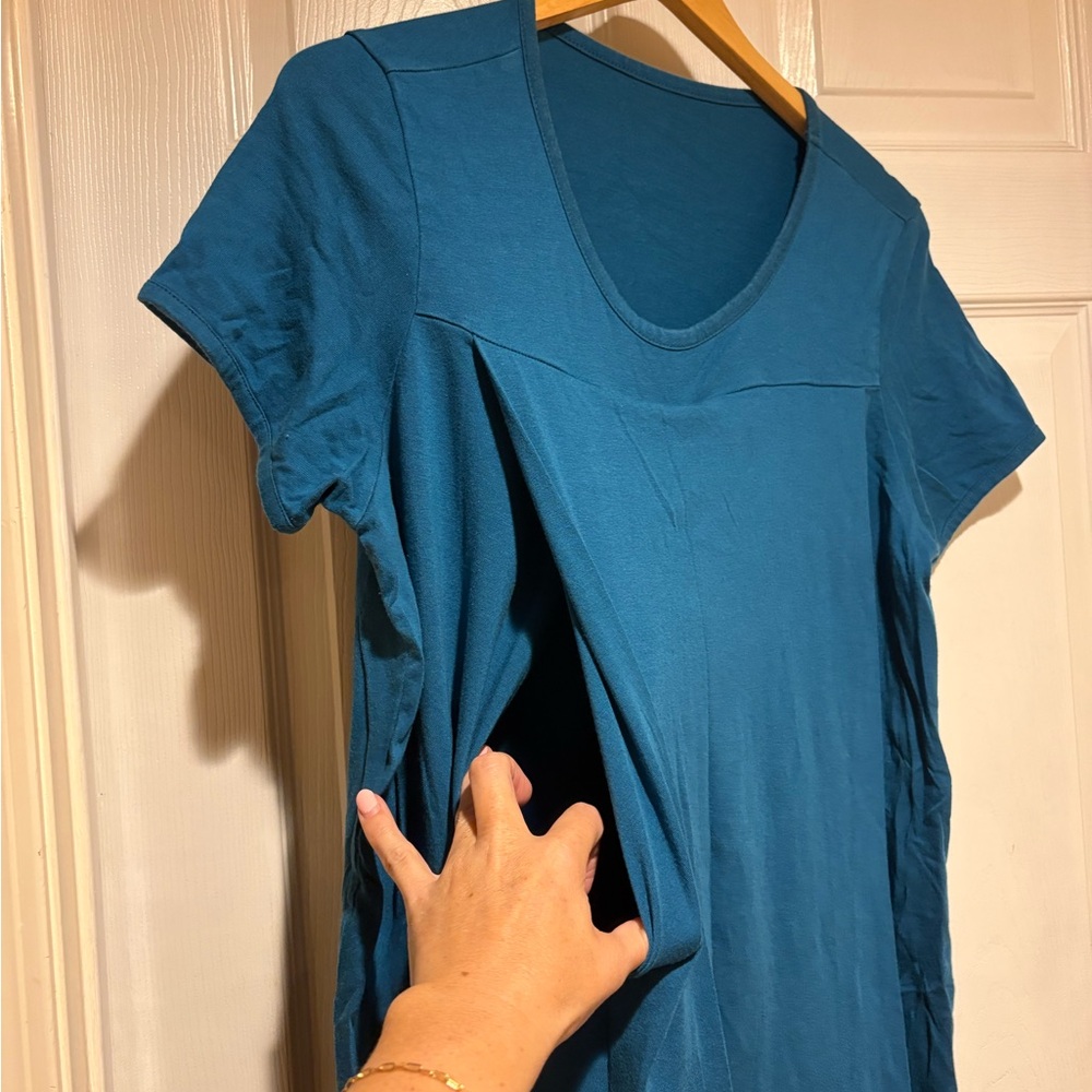 Savi Mom Royal Blue Nursing Nightgown